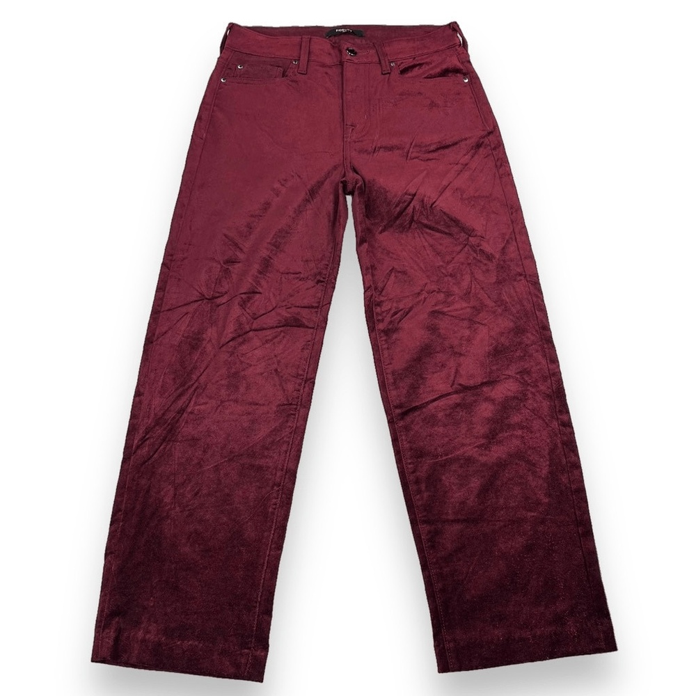Fidelity Taylor Pants Womens Size 26 Purple Velveteen Vamp Wide Leg